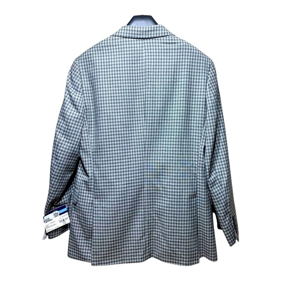 NWT Men’s Stafford Classic Fit Two Button Plaid Blazer - Picture 2 of 5